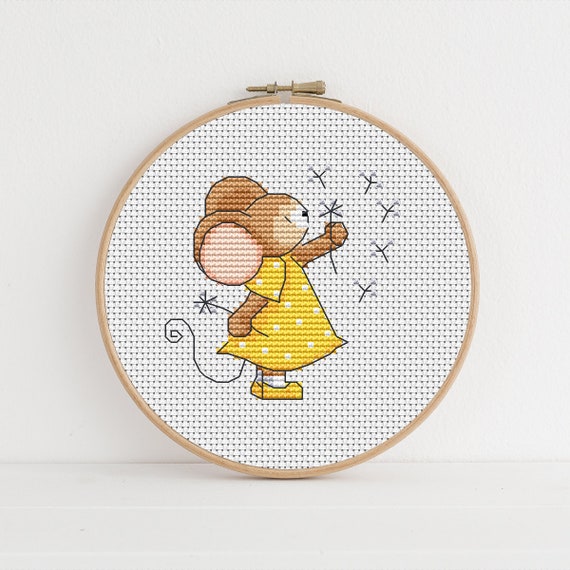 Furry Tales Dandelion Mouse / PDF Cross Stitch Pattern / Lucie Heaton