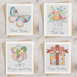 Floral Special Occasion Cards Cross Stitch Pattern - Lucie Heaton - Digital PDF Counted Cross Stitch Chart Download