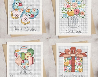 Floral Special Occasion Cards Cross Stitch Pattern - Lucie Heaton - Digital PDF Counted Cross Stitch Chart Download