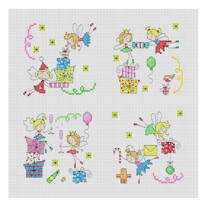 Cartes de Noël féeriques / Patron PDF de Noël au point de croix / Grille de point de croix compté / Lucie Heaton