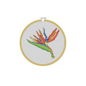 Paradiesvogel Blume Kreuzstich Muster - Lucie Heaton - Digitale PDF Kreuzstichvorlage Download