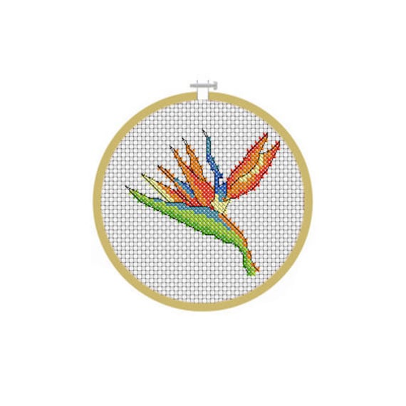 Bird of Paradise Flower Cross Stitch Pattern - Lucie Heaton - Digital PDF Counted Cross Stitch Chart Download