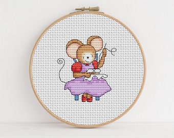 Furry Tales Kite Mouse / PDF Cross Stitch Pattern / Lucie | Etsy