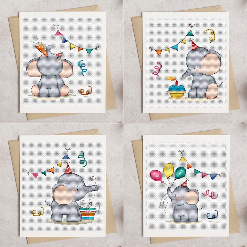 Elephant Birthday Cards from Lucie Heaton