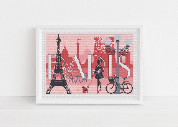 Paris Cross Stitch Pattern - Lucie Heaton - Digital PDF Counted Cross Stitch Chart Download