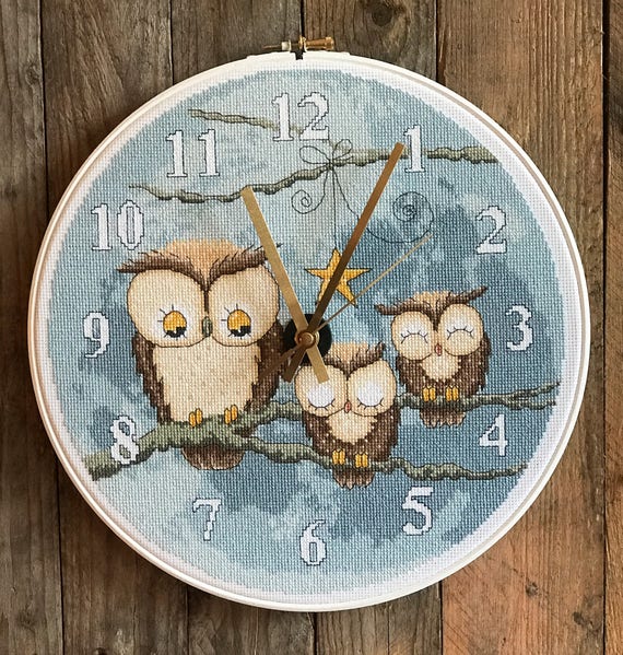 Cute Owl Clock / PDF Cross Stitch Pattern