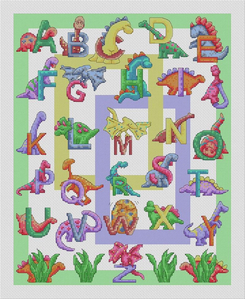 PDF Cross Stitch Dinosaur ABC / Lucie Heaton Cross Stitch ...