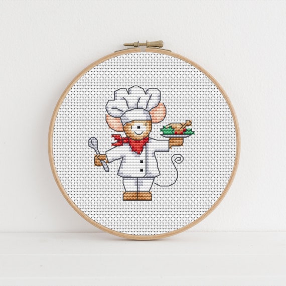 Furry Tales Chef Mouse - Cross Stitch Pattern - Lucie Heaton - Digital PDF Counted Cross Stitch Chart Download