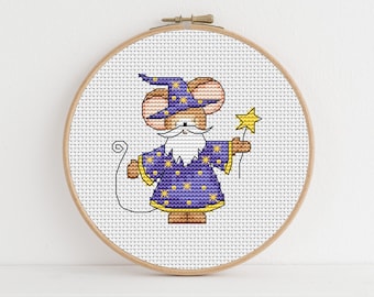 Furry Tales Wizard Mouse / PDF Cross Stitch Pattern / Lucie Heaton