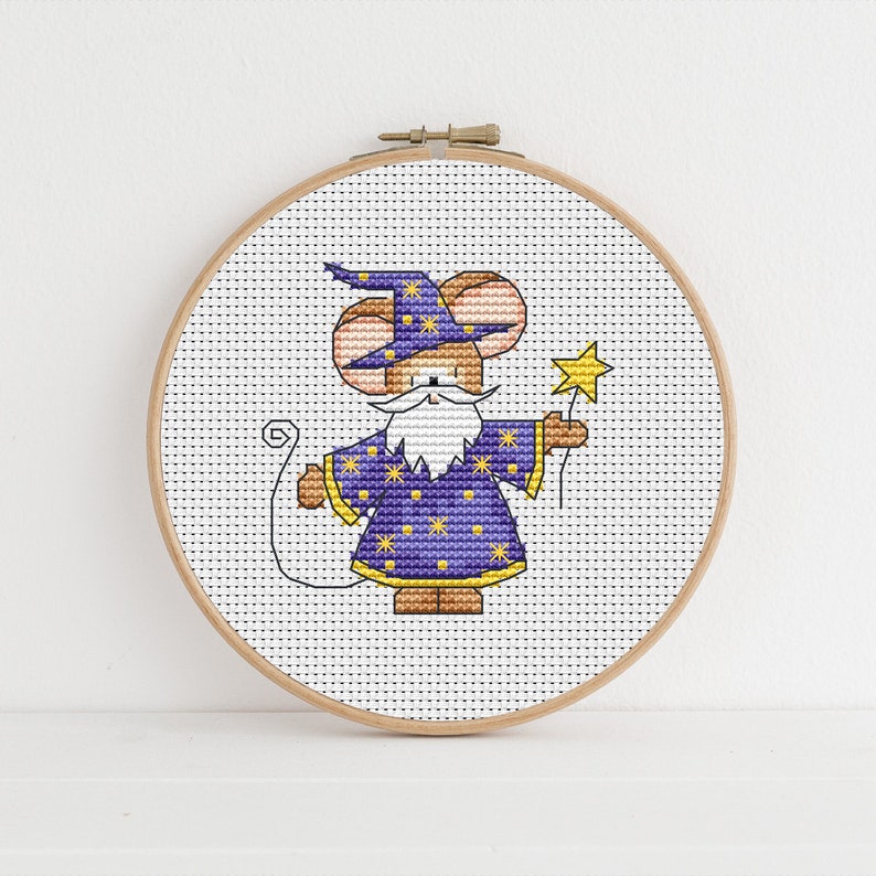 Furry Tales Wizard Mouse / PDF Cross Stitch Pattern / Lucie image 0