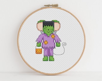 Furry Tales Frankenstein Mouse - Cross Stitch Pattern - Lucie Heaton - Digital PDF Counted Cross Stitch Chart Download