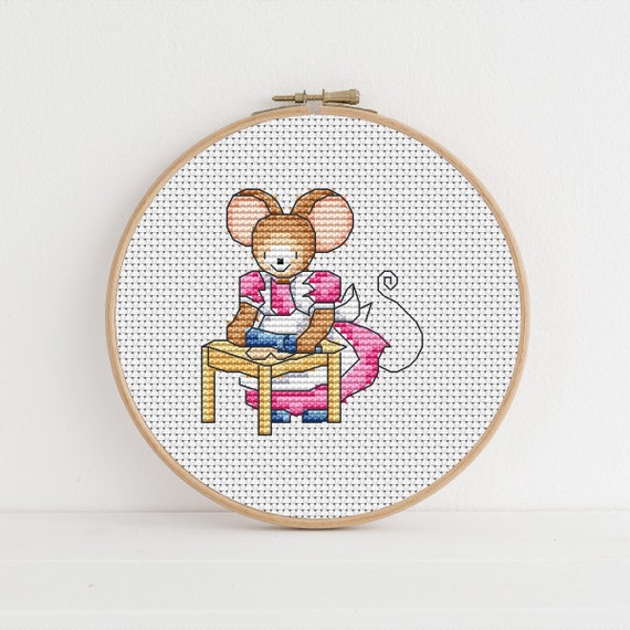 Furry Tales Baking Mouse Cross Stitch Pattern / Baking Cross Stitch/ Mouse Cross Stitch Pattern PDF Download / Lucie Heaton