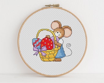 Furry Tales Easter Basket / FT051 / PDF Cross Stitch Pattern / Lucie Heaton