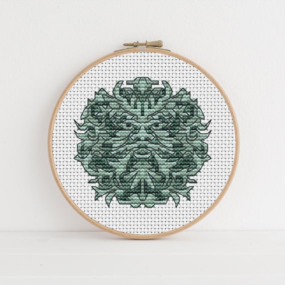 Green Man Motif PDF Instant Download Cross Stitch Pattern