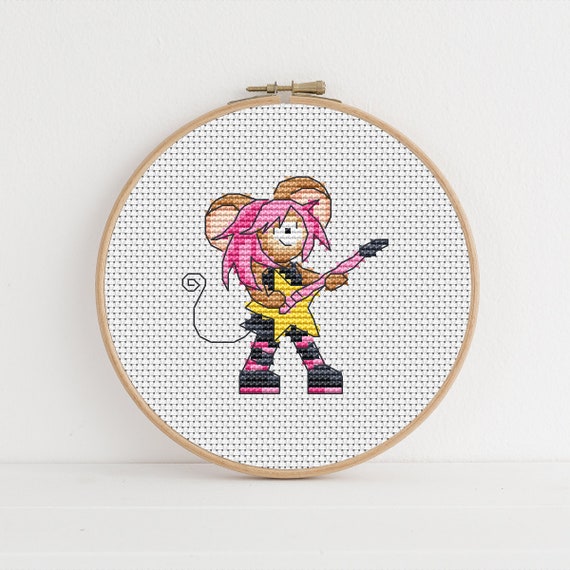 Furry Tales - Pop Star Mouse / PDF Cross Stitch Pattern / Lucie Heaton