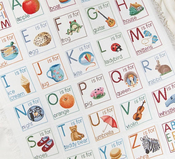 Alphabet Baby Sampler PDF Cross Stitch Pattern by Lucie Heaton