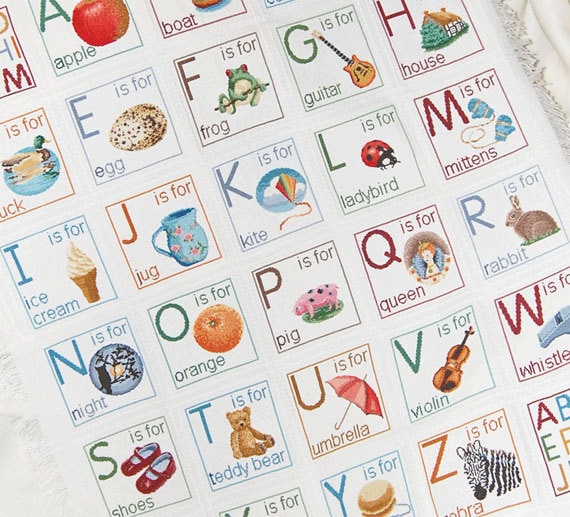 Alphabet Baby Sampler PDF Cross Stitch Pattern by Lucie Heaton