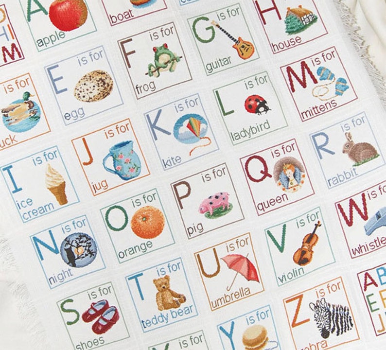 Alphabet Baby Sampler PDF Cross Stitch Pattern par Lucie Heaton image 1