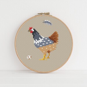 Chickens Modern Cross Stitch Sampler Lucie Heaton Digital PDF Counted Cross Stitch Chart Download image 4