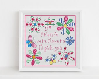 Friends Sampler Cross Stitch Pattern - Lucie Heaton - Digital PDF Counted Cross Stitch Chart Download