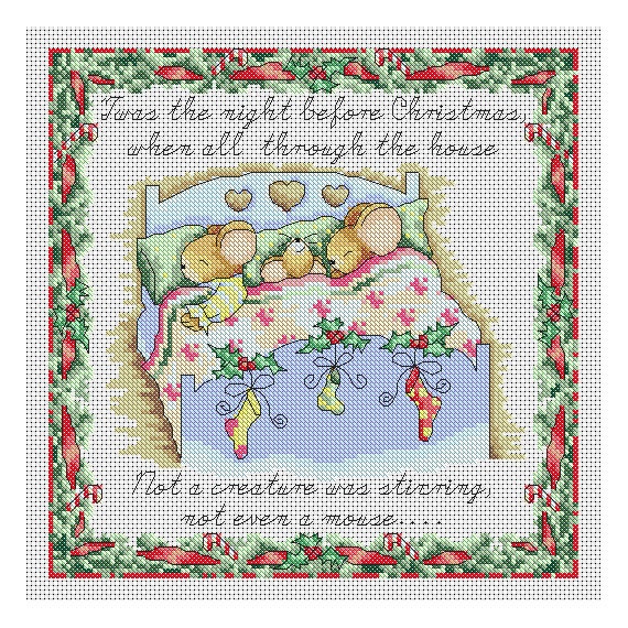 Furry Tales - Night Before Christmas /  Christmas Cross Stitch PDF Pattern / Counted Cross Stitch Chart / Lucie Heaton