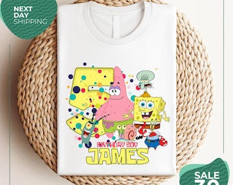 Custom Sponge Birthday Family Shirts | Custom Family T-Shirt-Personalized | Sponge family shirt | bob party | sponge shirt
