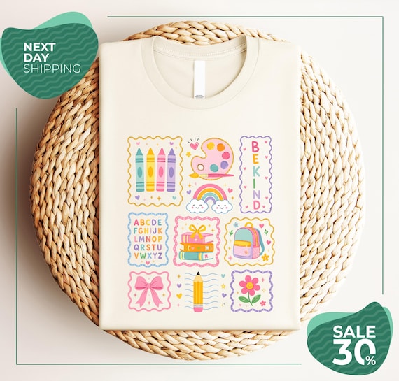 Cute Teacher Icons Shirt | Teacher Doodle Shirt | Back To School Teacher Tee | Preschool Teacher Shirt | Colorful Classroom Teacher Gift
