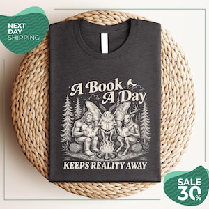 Cryptid Book Club Shirt | Bigfoot Mothman Reading Tee | Funny Book Lover Shirt | Campfire Reader Graphic T Shirt | Comfort Colors Tee