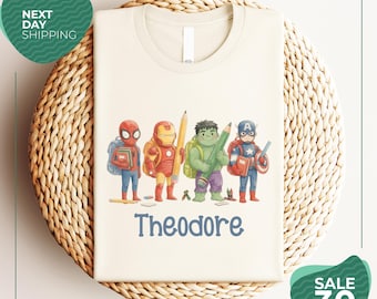 Personalized Superhero School Shirt | Teacher Classroom Tee | Kids Back To School Shirt | Watercolor Hero Design | Classroom Theme Shirt