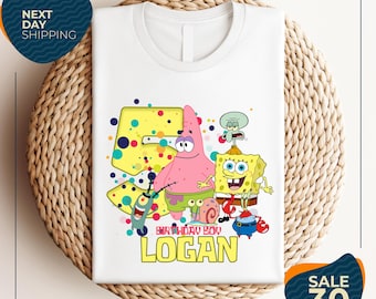 Custom Sponge Birthday Family Shirts | Custom Family T-Shirt-Personalized | Sponge family shirt | bob party | sponge shirt