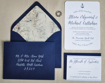 Nautical Wedding Invitation Etsy