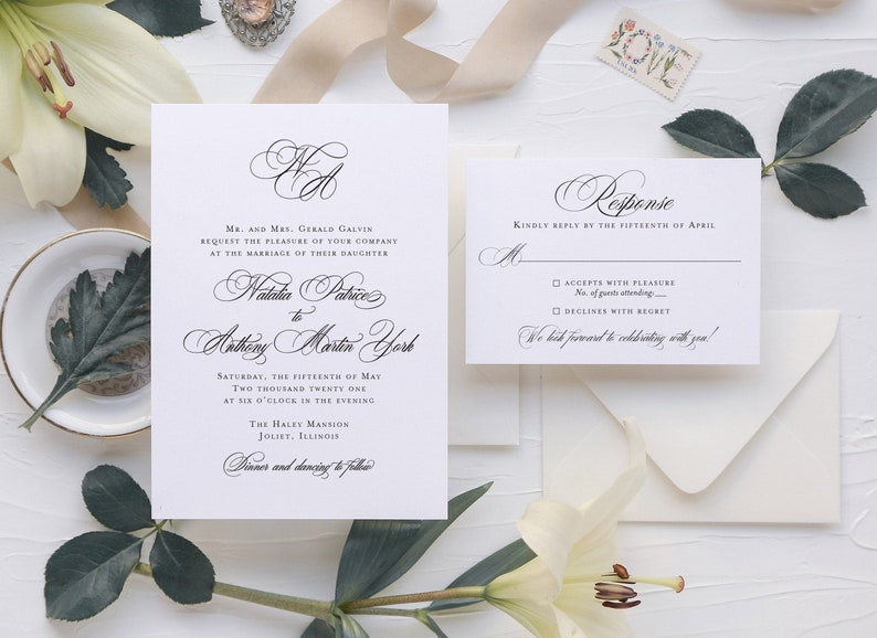 DEPOSIT Wedding Invitation Haley Mansion Wedding Venue Etsy