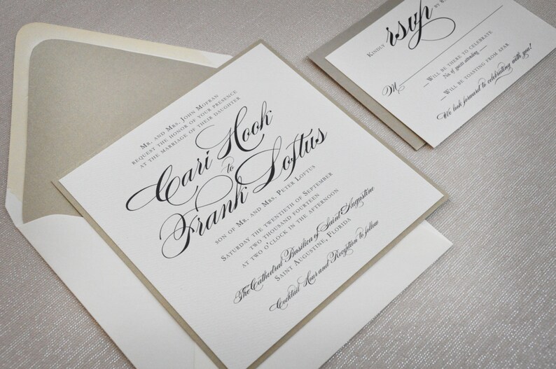 square wedding invitation traditional wedding formal