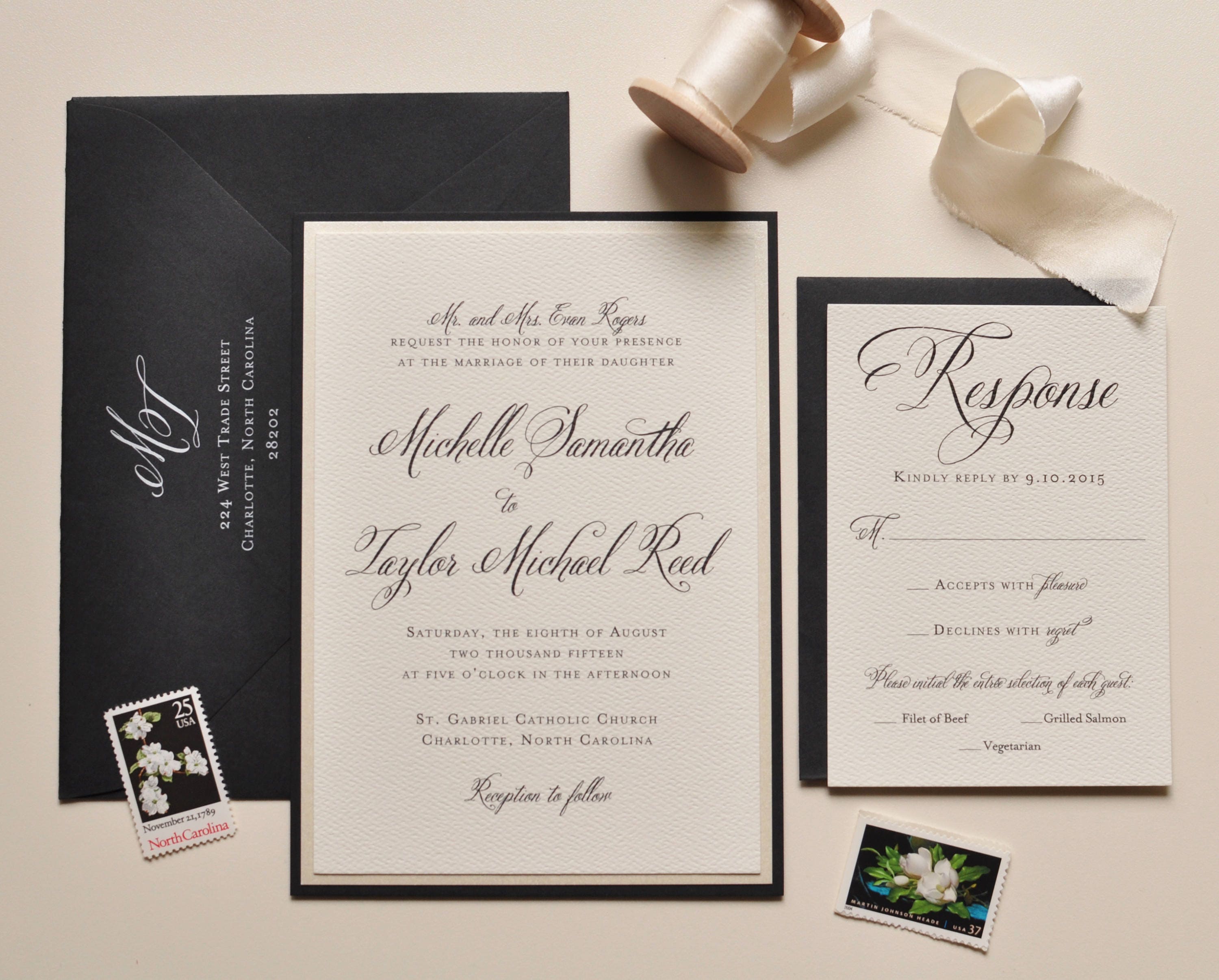 Rose Gold Wedding Invitation Black and Rose Gold Style 37 -  Portugal