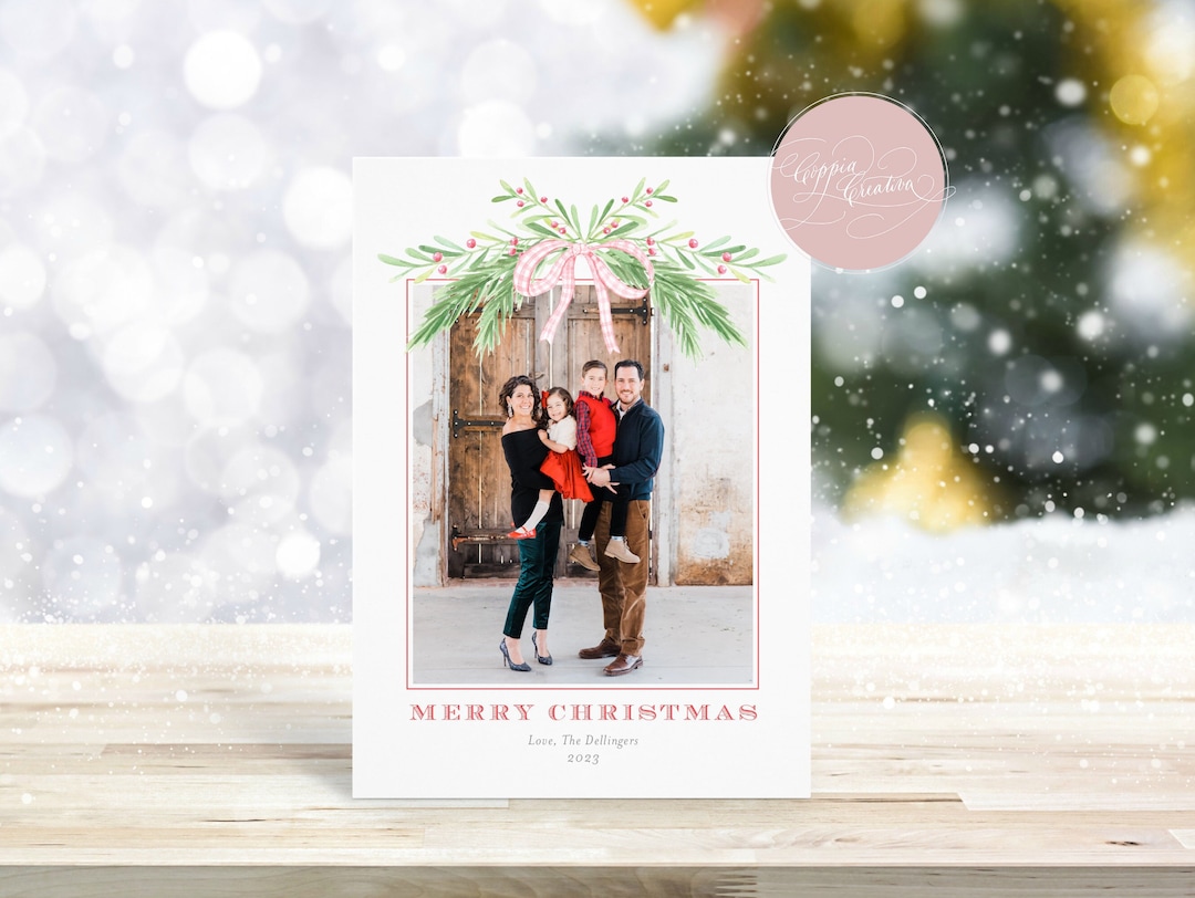 printable christmas card with photo, holiday card, photo card