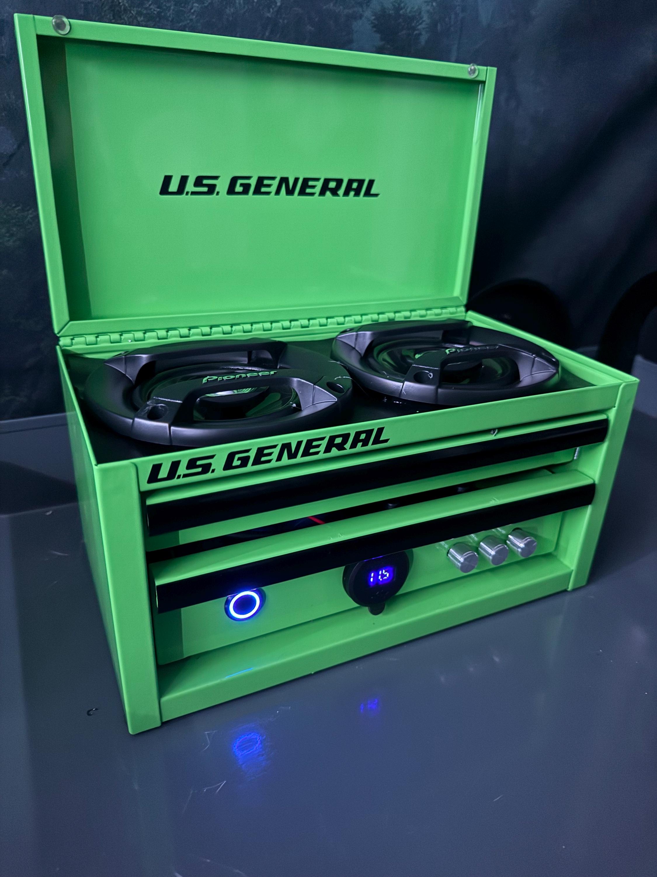 Green Mini Toolbox Bluetooth Speaker - Voltmeter- Charging Outlets - Etsy