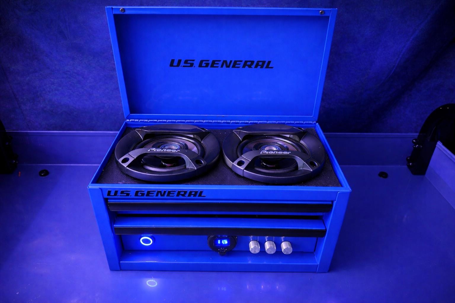 Blue Mini Toolbox Bluetooth Speaker – Voltmeter- Charging Ports - Etsy ...