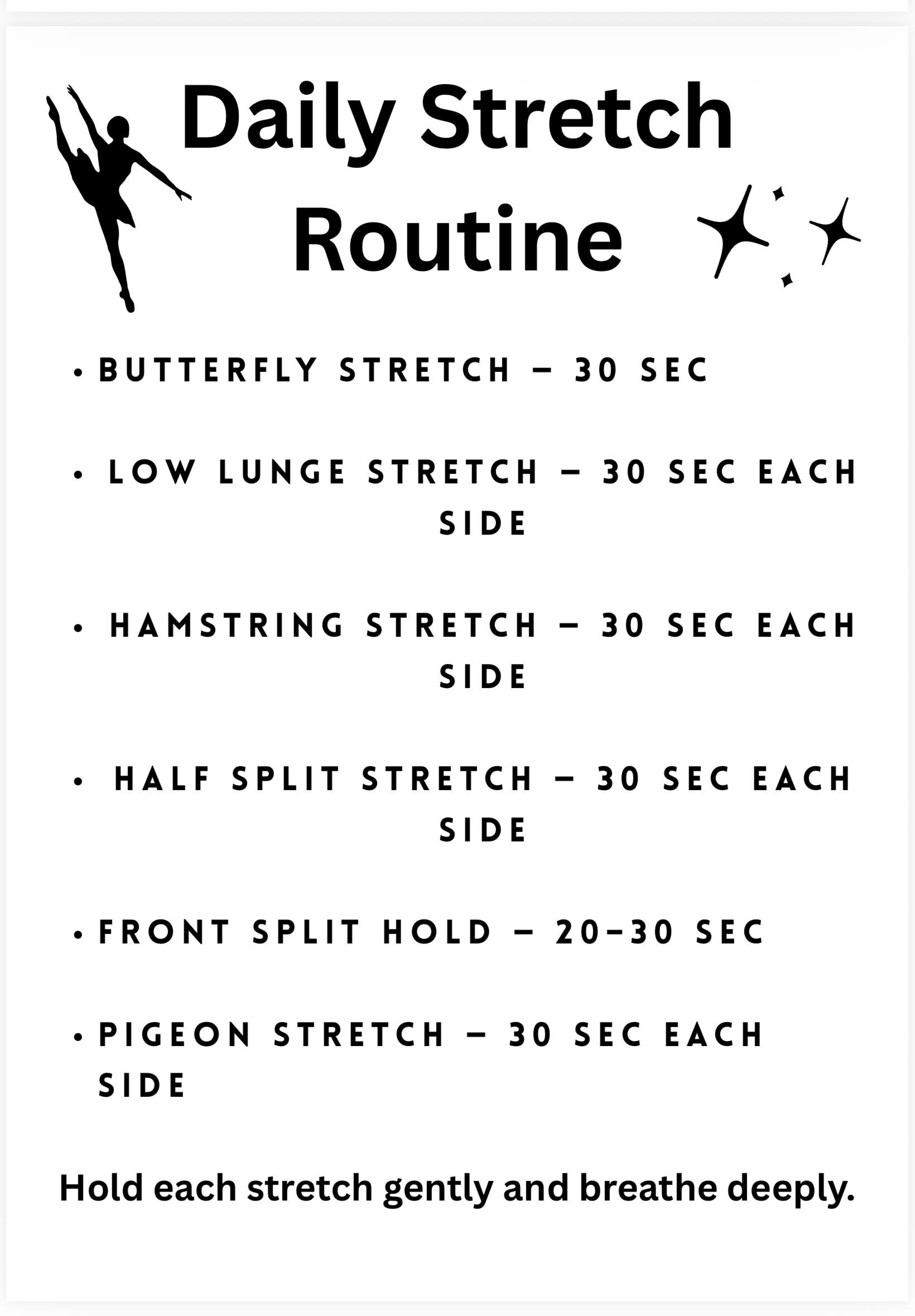 Daily Split 30 Day Splits Challenge Tracker | Daily Flexibility Training Program ...