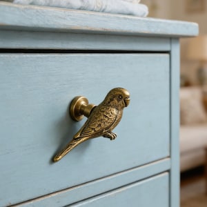 Solid Brass Bird Drawer Pull, Coastal Cabinet Pull,Antique Nautical Cabinet Hardware