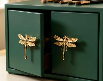 Poignée de tiroir libellule en laiton, bouton de meuble ancien, poignée de meuble vintage, décoration intérieure au charme rétro