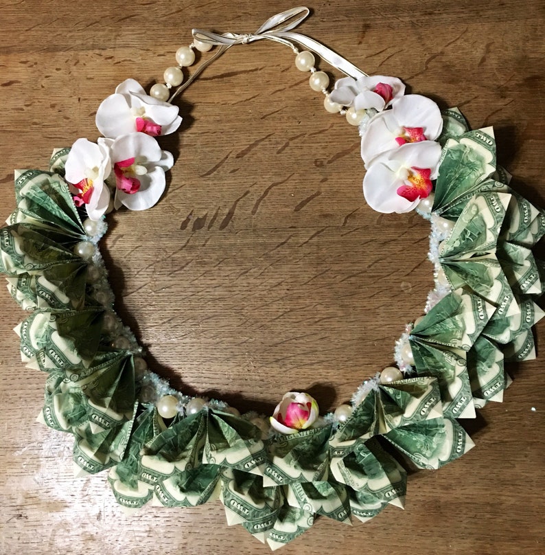 50 Dollar Graduation Orchid Money Lei Money Etsy - image 0