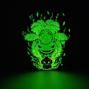 Pokémon Bulbasaur Venusaur Lamp, Evolutie LED Lightbox, Nachtlampje voor Gaming Setup, Bureaudecoratie, Cadeau voor Pokémon-nerds en -geeks