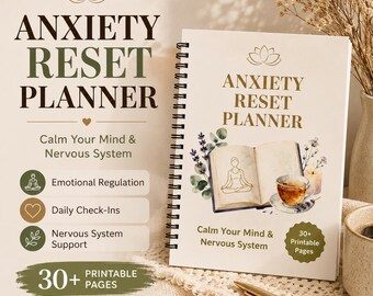 Anxiety Reset Planner PDF | Nervous System Healing & Emotional Regulation | Anxiety Relief Printable | Daily Mental Wellness Planner