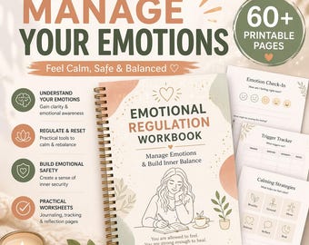 Emotional Regulation Workbook, Manage Emotions Printable, Mental Health Journal, Self Healing PDF