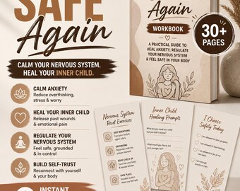 Feel Safe Again Workbook PDF | Inner Child Healing & Anxiety Relief | Nervous System Regulation | Emotional Healing Printable