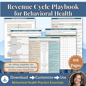 Guia de Faturamento e Codificação em Saúde Mental, Manual de Gestão do Ciclo de Receita, Ferramenta de Credenciamento, Rastreador de Reivindicações, Prevenção de Negativas, Modelo Inicial