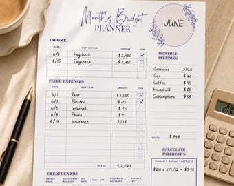 Paycheck Budget Planner, Monthly Budget Template, Income and Expense Tracker, Expense Tracker Printable, Monthly Budget Planner Printable