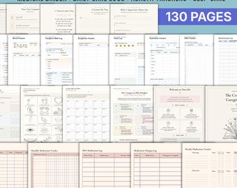 Caregiver Binder, Medical Binder, Caregiver Planner, Medication Tracker Printable, Elderly Care Planner, Caregiver Daily Log PDF