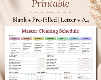 ADHD Cleaning Checklist, ADHD Cleaning Schedule, House Cleaning Checklist, Weekly Cleaning Schedule, Cleaning Schedule Printable