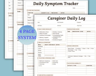 Caregiver Daily Log, Caregiver Checklist, Elderly Care Planner, Medical Appointment Tracker, Printable Medication List, Caregiver Planner
